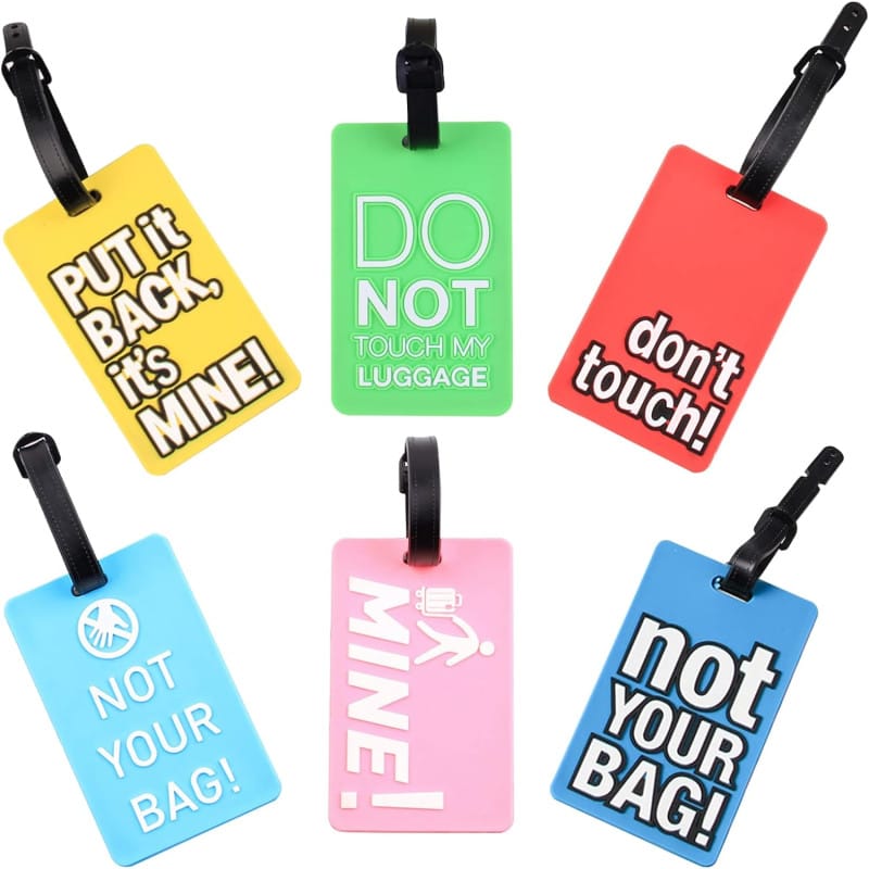 Secure Suitcase Luggage Tags 1pc Colorful Flexible PVC Travel ID Labels Name Card Holder - Image 2