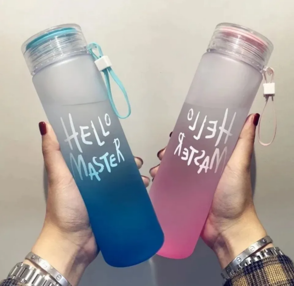 Hello Master Crystal Glass Water Bottle | Frosted Glass Drinking Bottle for Girls | Stylish and Eco-Friendly Hello Master Water Bottle