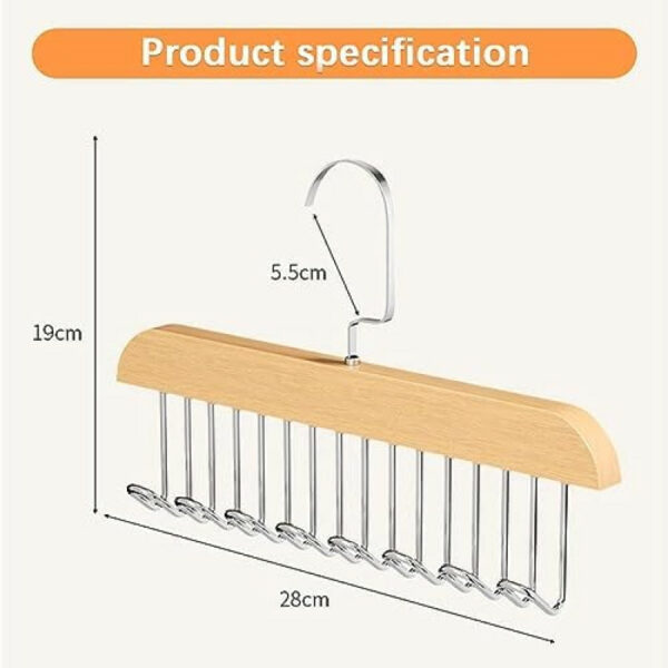 Wooden Sling Hanger 8 Hooks Organizer