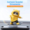 2024 New Dashboard Car Ornaments Skateboard Bear Sliding Bear Moving Bear Creative Car Cartoon Interior Decoration Orange