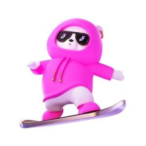 2024 New Dashboard Car Ornaments Skateboard Bear Sliding Bear Moving Bear Creative Car Cartoon Interior Decoration Purple