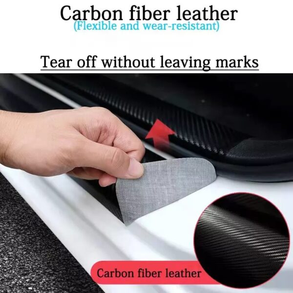 4-Piece Carbon Fiber Car Door Protection Stickers