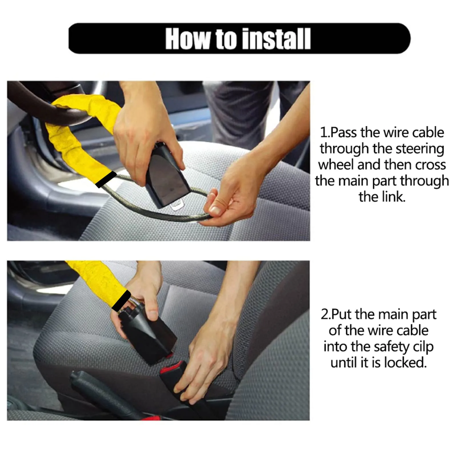 Car Seat Belt Steering Wheel Anti-Theft Locking Device - Image 5