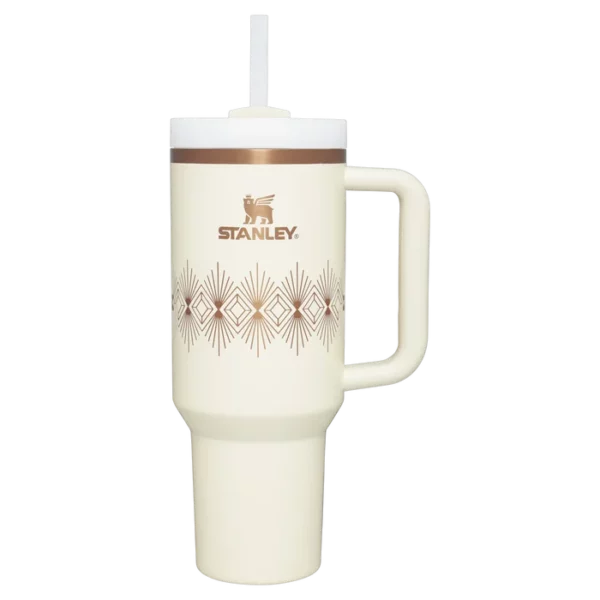 Deco Collection Quencher H2.0 FlowState™ Tumbler | 40 OZ – Cream Gloss Deco