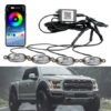 Led 7 Color Grill Lights 4Pcs Smoke Lens Smartphone APP Control/Music/Timing/Flashing Strobe Modes