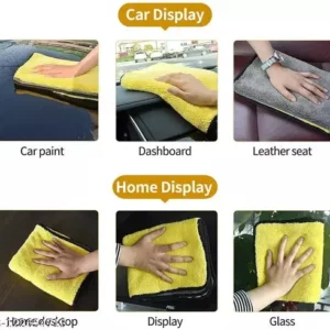 Multi-Purpose Microfiber Cleaning Towel – Gray & Yellow