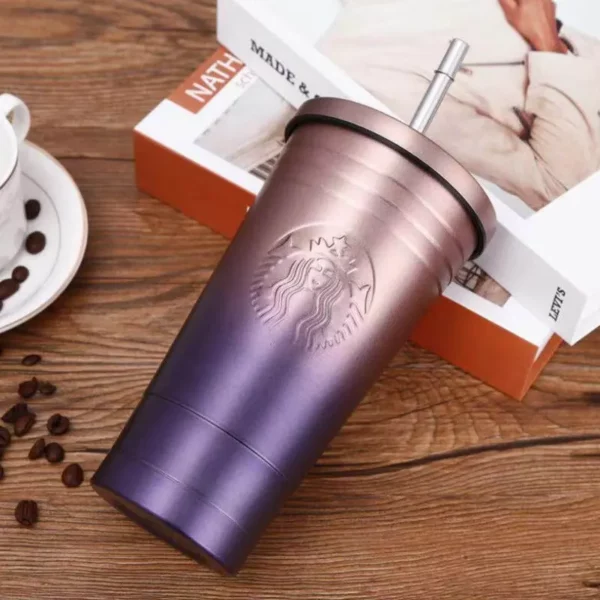 SB Coffee Mug with Metal Straw – Durable & Stylish