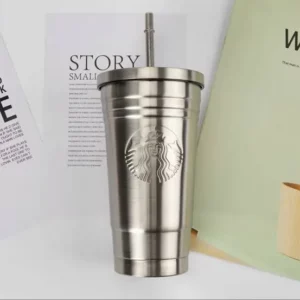 SB Coffee Mug with Metal Straw – Durable & Stylish