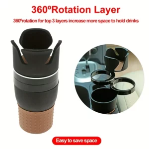 Universal Rotatable Car Cup Holder – Multifunctional Design