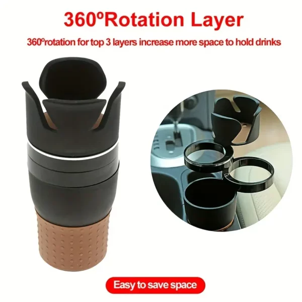 Universal Rotatable Car Cup Holder – Multifunctional Design