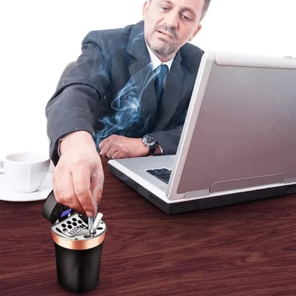 Car Ceramic Ashtray With Detachable Solar Energy Lighter