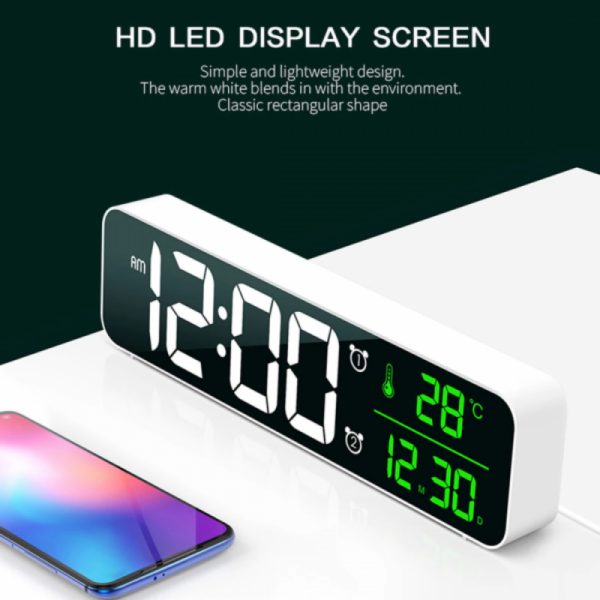 Digital Alarm Temperature Displayed Table Clock