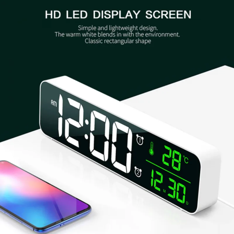 Digital Alarm Temperature Displayed Table Clock