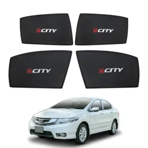 Honda City High Quality Sun Shade with Logo 4Pcs – Black – 2009-20
