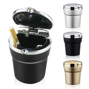 Metal Chrome Car LED Ashtray