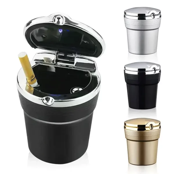 Metal Chrome Car LED Ashtray