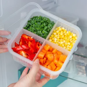 Grid Vegetable & Fruit Storage Box With Lid