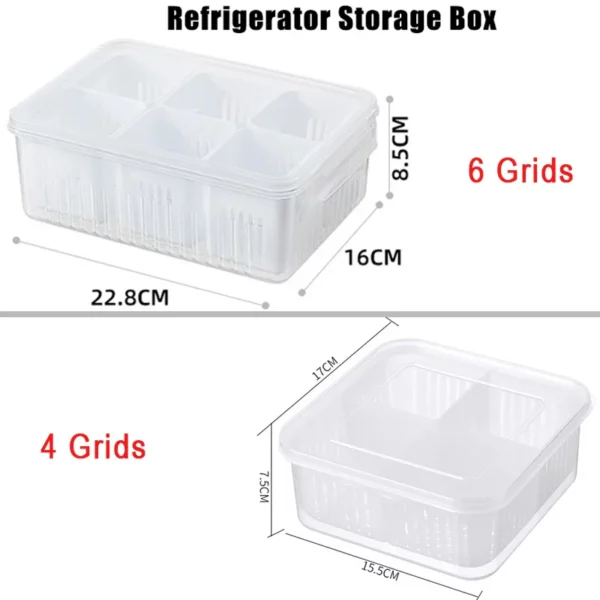Grid Vegetable & Fruit Storage Box With Lid