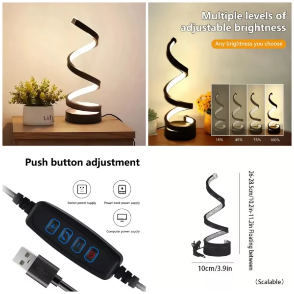 Spiral LED Light with 3 Adjustable Colors