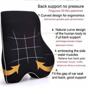 Alternative view of Back Support Memory foam Cushion Black