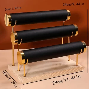 3 Layer Wooden Bracelet and Watch Display Stand