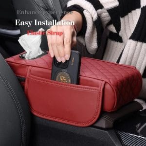Car Center Console Armrest Cushion with Tissue Box Holder