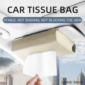 Car Sun Visor Large Tissue Box Holder – Beige