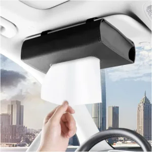 Car Sun Visor Large Tissue Box Holder – Black