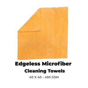 Edgeless Microfiber Cleaning Towels (40×40) 450 GSM Orange