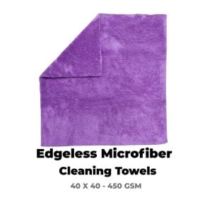 Edgeless Microfiber Cleaning Towels (40×40) 450 GSM Purple