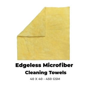 Edgeless Microfiber Cleaning Towels (40×40) 450 GSM Green
