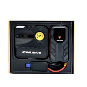 STEELMATE Car Power Bank Jump Starter 12000 mAh – Portable Air Compressor 90PSI -Rescue Package