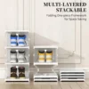 Modern Style Plastic Transparent Foldable 3 Layer Shoe Rack Organizer Cabinet