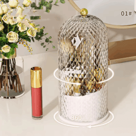 360-degree rotating makeup brush holder organizer for dressing table and vanity storage