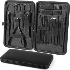 18-piece travel manicure kit for nail care and personal grooming