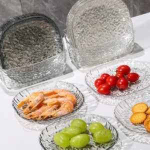 8Pcs Glacier Plate Set – Elegant Textured Dinnerware for 2025