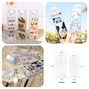 Acrylic Milk Bottle 1000ml – Food Grade | 1L Leak-Proof Bottle