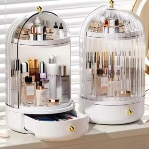 Alternative view of 360° Large Capacity Round Cosmetic Organizer | Top Vanity Storage Solution