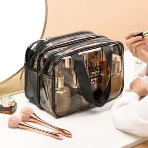 Alternative view of Dual Pouch Dream Travel Bag, Transparent Makeup Bag Organizer, Dry Wet Separation Cosmetic Case, Large Capacity Cosmetic Bag, Beauty Case Travel Makeup Wash Bag, Women Zipper Portable Makeup Bags
