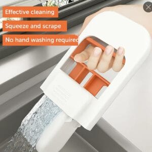 Alternative view of Mini Orange Microfiber Hand Mop – Compact 2-in-1 Cleaning Tool