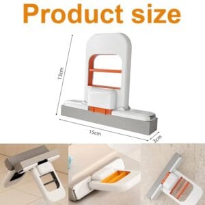 Mini Orange Microfiber Hand Mop – Compact 2-in-1 Cleaning Tool