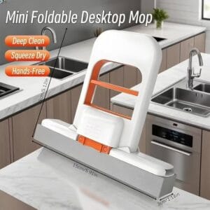 Mini Orange Microfiber Hand Mop – Compact 2-in-1 Cleaning Tool