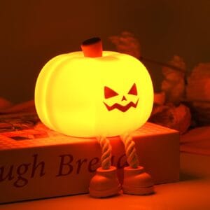 Alternative view of Rechargeable Silicon Pumpkin Lamp – 3-Mode Soft Glow Light 🎃