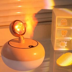 Sunset Night Light, 2 In 1 Mini Wireless Sunset Lamp, Air Humidifier Sunset Lamp
