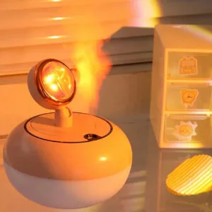 Sunset Night Light, 2 In 1 Mini Wireless Sunset Lamp, Air Humidifier Sunset Lamp