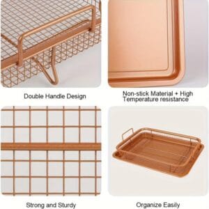 Crisper Golden Tray 360° | Premium Non-Stick Design