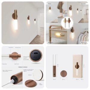Induction LED Wooden Sensor Light – 3-in-1 Smart Motion Lamp