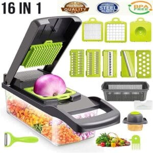 Premium 16-in-1 Vegetable Cutter – Big Size | Heavy-Duty Kitchen Tool 2025