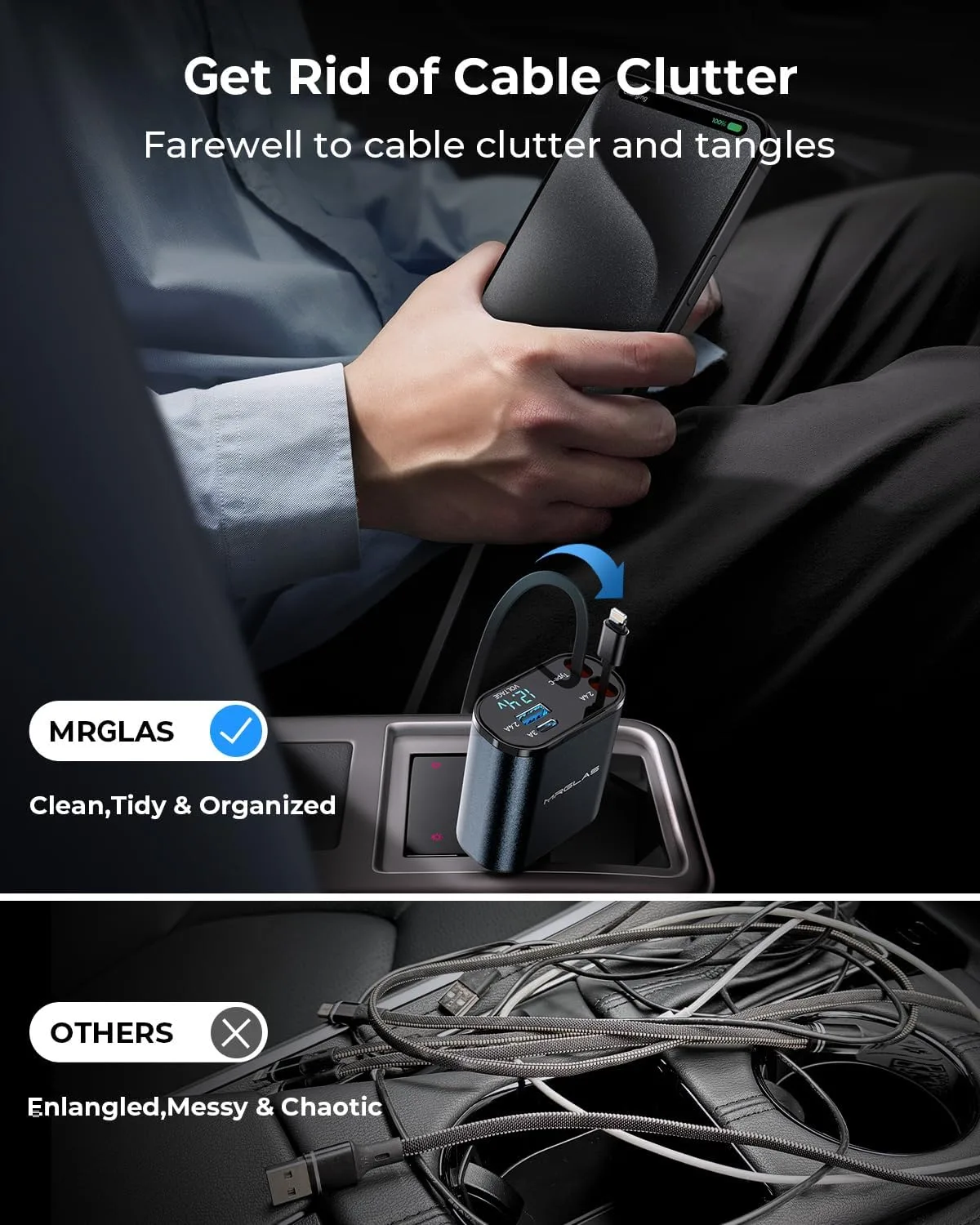 4-In-1 Retractable Car Mobile Fast Charger – Fast Charging Multi-Cable USB Car Charger for All Devices - Image 10