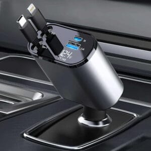 4-In-1 Retractable Car Mobile Fast Charger